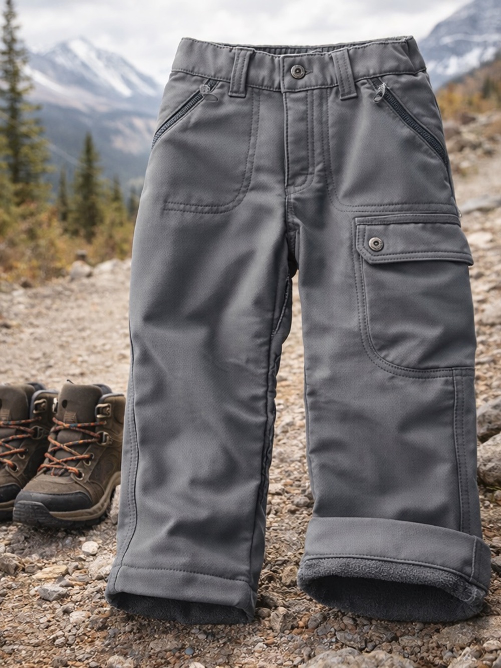 MEC Kids Unisex Hiking Pants Size 4 - Fleece Lined Outdoor Adventure 🌲